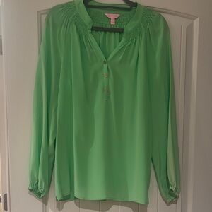 Lilly Pulitzer Classic Green Blouse Small